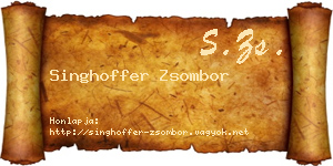 Singhoffer Zsombor névjegykártya